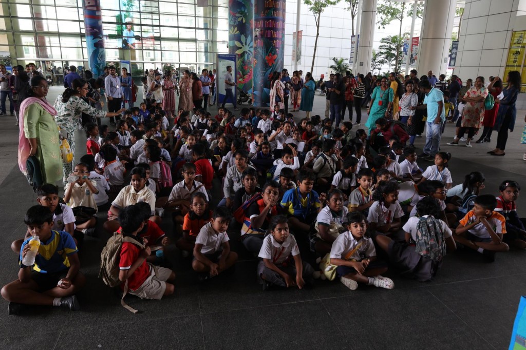 students waiting for registration